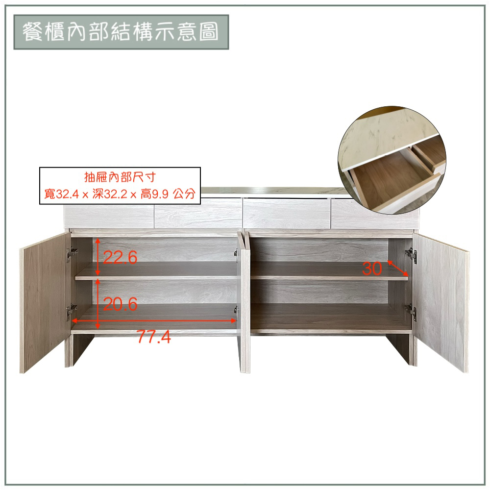 【唯熙傢俱】歐森淺灰雙色5.3尺餐櫃, , large