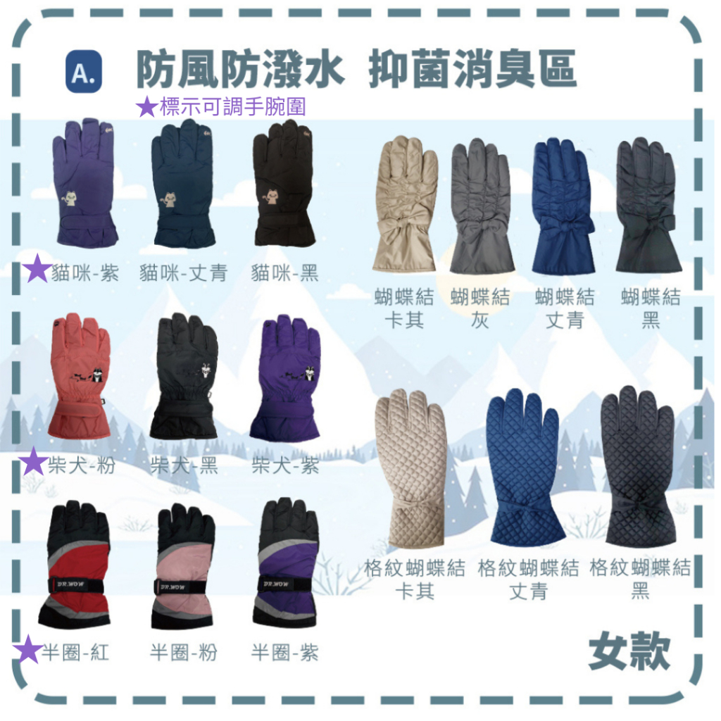 【現貨】Dr.wow  防風防潑水女機能觸控保暖手套 / 防潑水機能觸控手套 內絨毛 保暖 女手套, , large