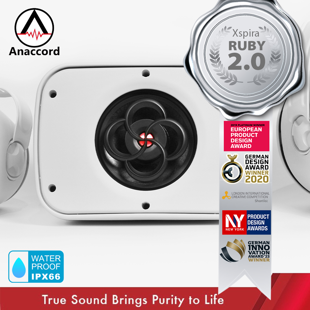 Anaccord雅那歌音響 DC-03-H6 6inch RUBY XSpira IPX66 waterproof desktop wall mount coaxial speakers 1pair, , large