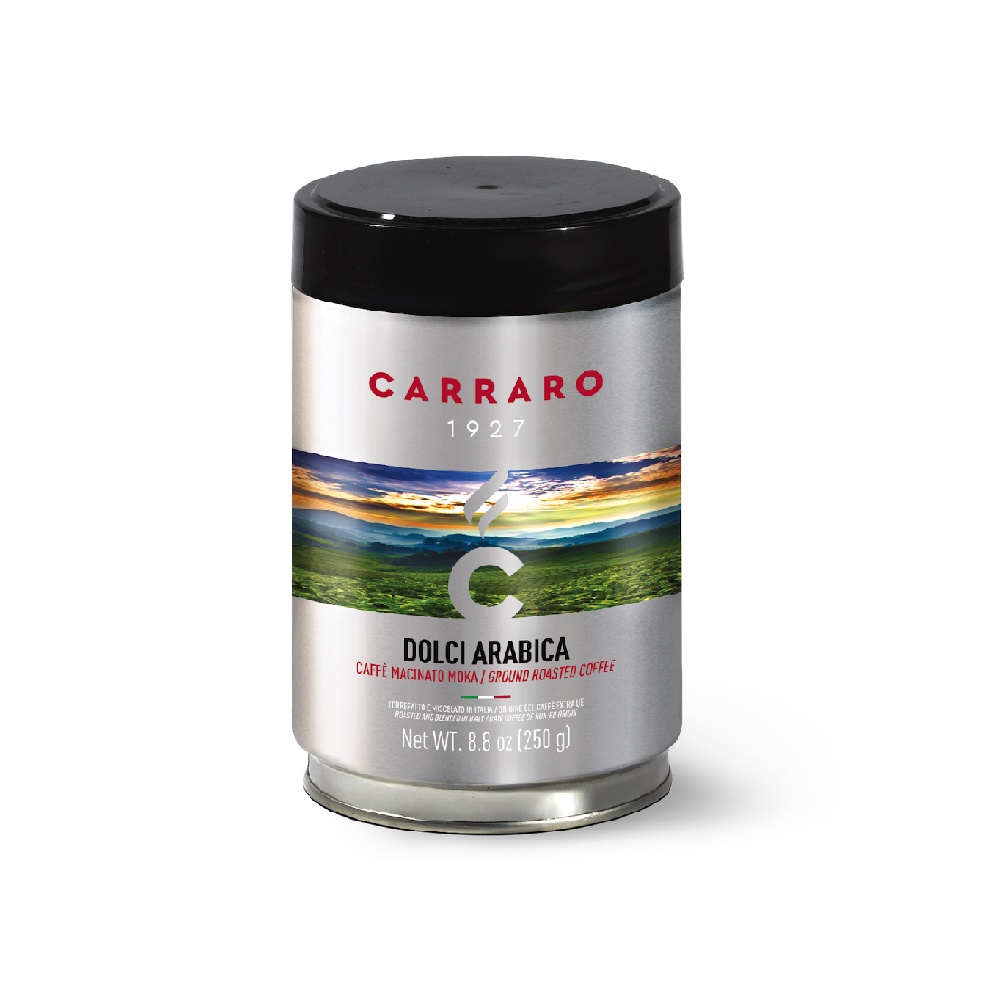 【Carraro】義大利 DOLCI 100%阿拉比卡 罐裝研磨咖啡粉 (250g)｜酸度低 雨林認證, , large