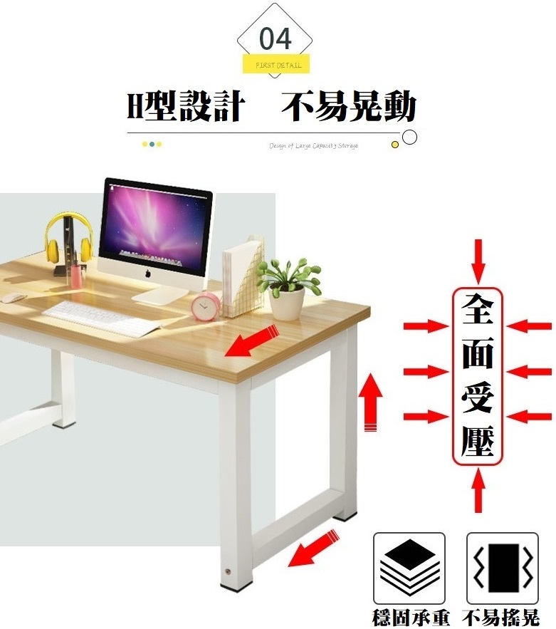 【HTGC】大角鋼書桌(快速組裝/穩固不搖/加厚板材/加粗腳柱)電腦桌/辦公桌/書桌, , large