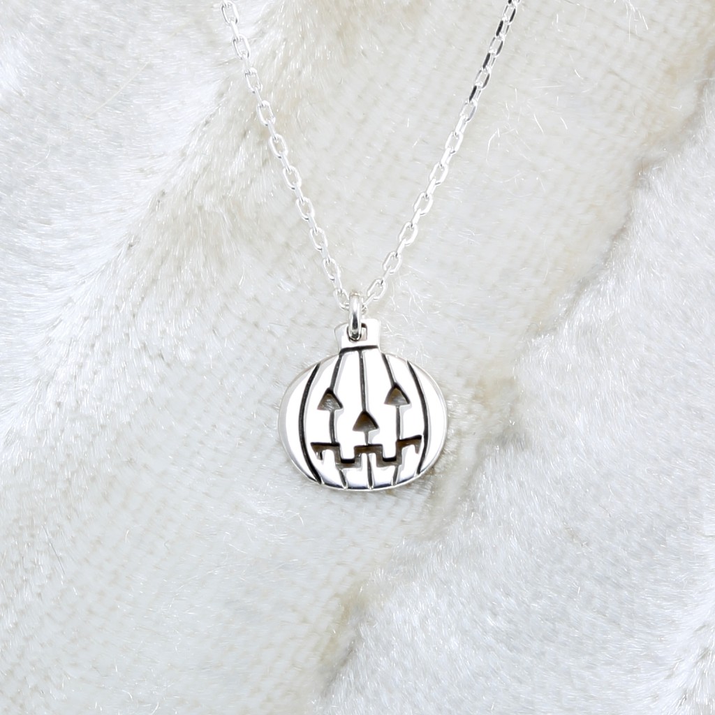 【Angel & Me】Halloween Pumpkin Lantern s925 sterling silver necklace gift, , large