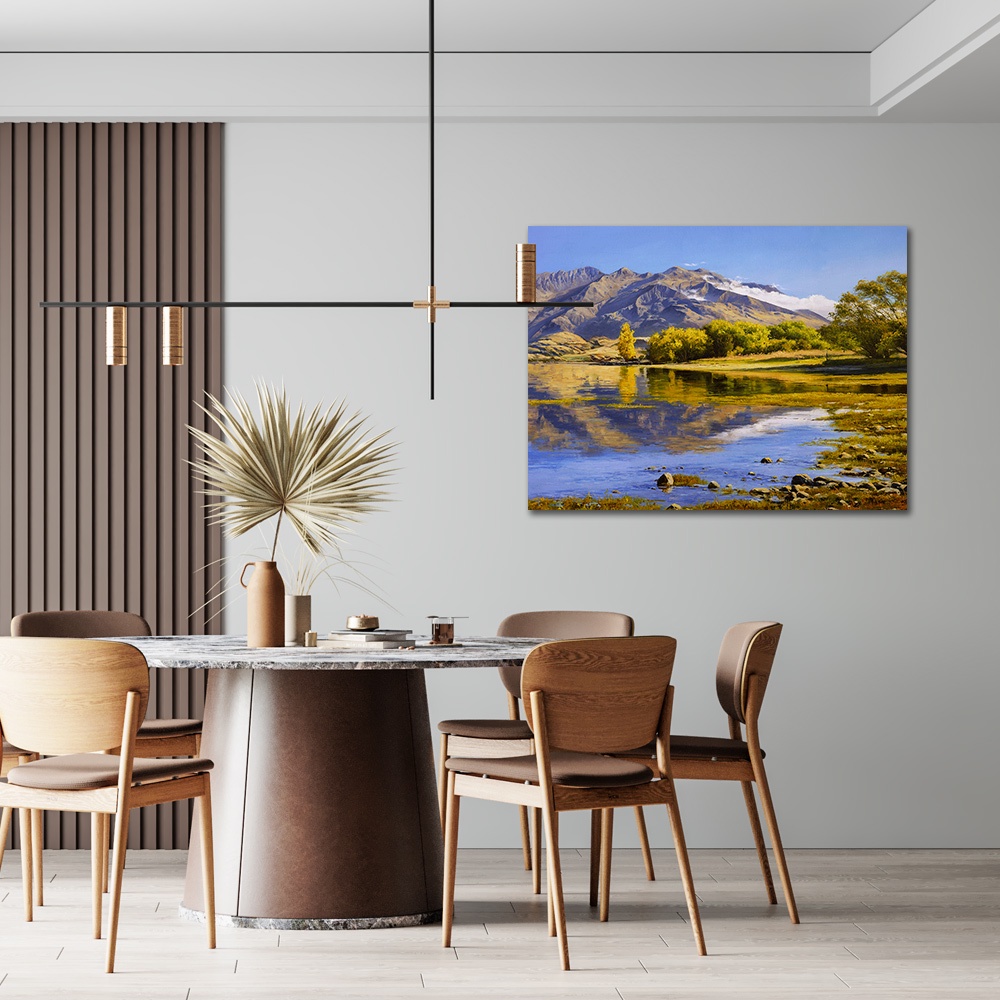 【御畫房】湖畔風光 國家一級畫師手繪油畫60&times;80cm, , large