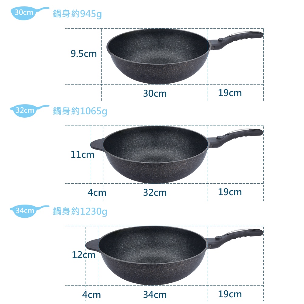CLARE 可蕾爾 韓式不沾炒鍋韓式炒鍋無蓋韓國製造 無蓋30cm-Leidea樂德兒, , large