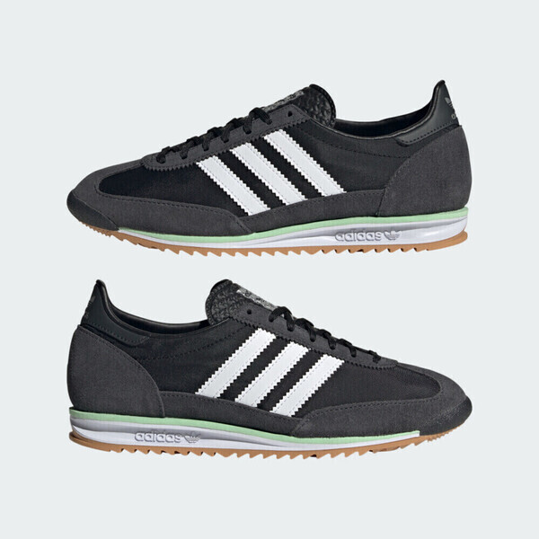 Kixpress-Adidas SL 72 OG W 女 休閒鞋 運動 復古 三葉草 麂皮 尼龍 拼接 黑灰 [JH7390], , large