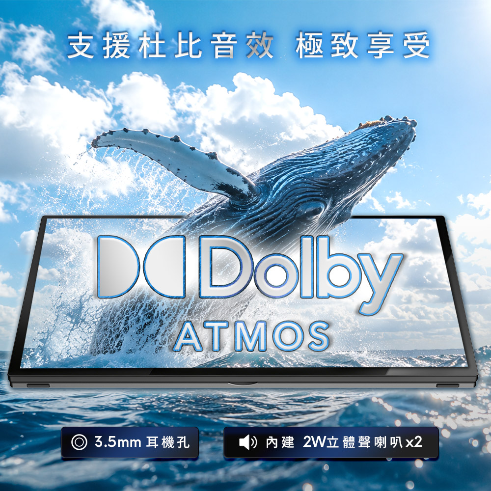 【台陞科技】REAICE 美國Kinhank18.4型IPS可攜式Google TV/外接螢幕 贈送65W三孔充電器+TypeC充電線+防潑水電腦包, , large