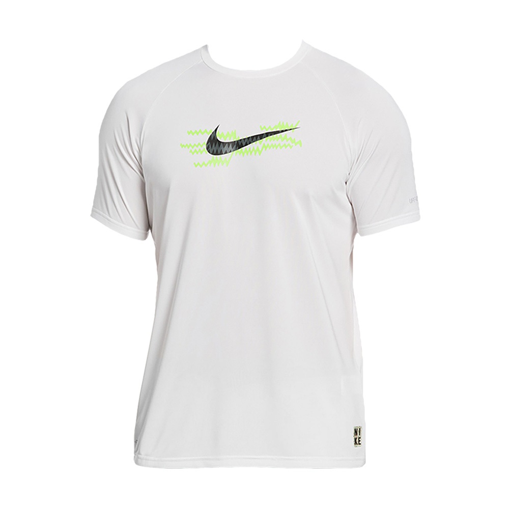 NIKE ELECTRIC SWOOSH 成人男性短袖防曬衣 健身 運動 簡約 時尚 抗UV 吸汗 乾爽 透氣 彈性 白, , large