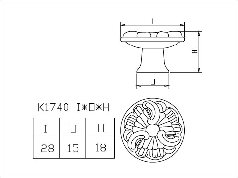 Zinc knob, , large