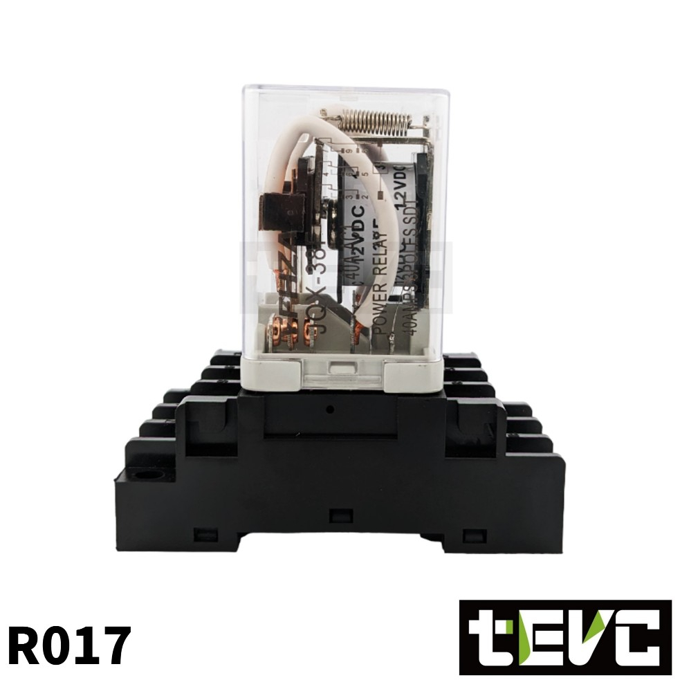 《tevc》含稅 發票 40A 繼電器 三開三閉含底座 工控耐流 大功率 功率繼電器 DC12V-40A  R017, , large