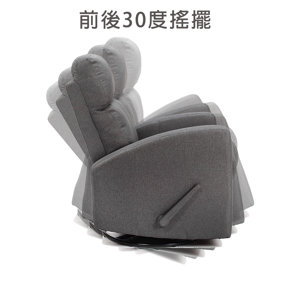 【 HomeMax】多功能沙發躺椅/單人沙發椅/休閒椅/懶人椅/美容椅/搖搖椅/360&deg; 旋轉, 麻灰, large