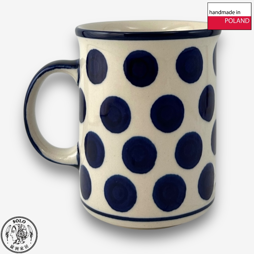 【SOLO Vintage】CA Polish Pottery 440ml Mug Jade Water Droplets Series Made in Poland, , large