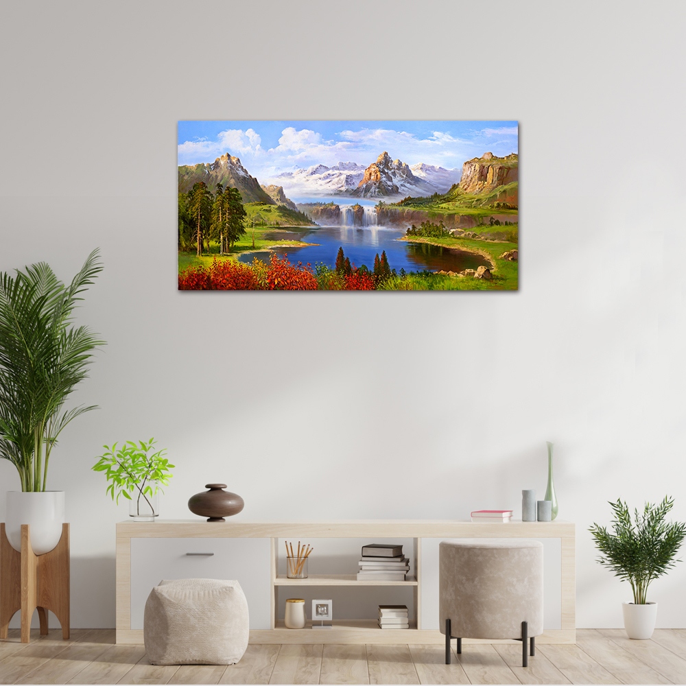 【御畫房】金山聚寶 國家一級畫師手繪油畫60&times;120cm(VF-116), , large