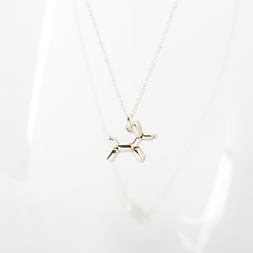【Angel & Me】Poodle Balloon Dog s925 sterling silver necklace Birthday gift, , large