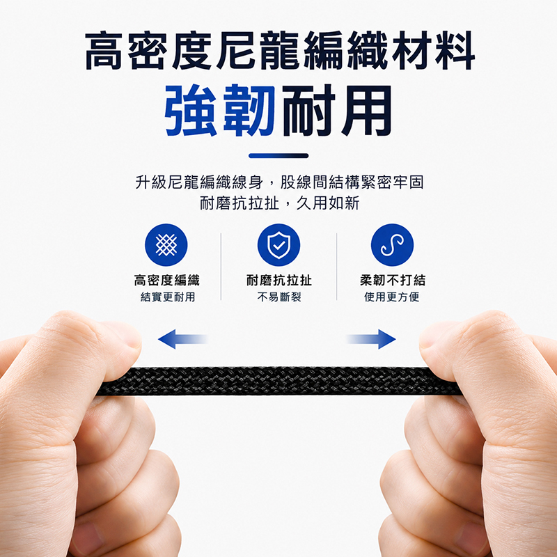 [翊承國際]【免運 + 贈品】6A二米磨砂編織手機閃充線, , large