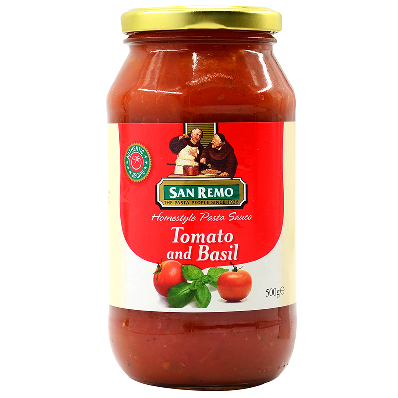 SAN REMO TOMATO  BASIL 500g, , large
