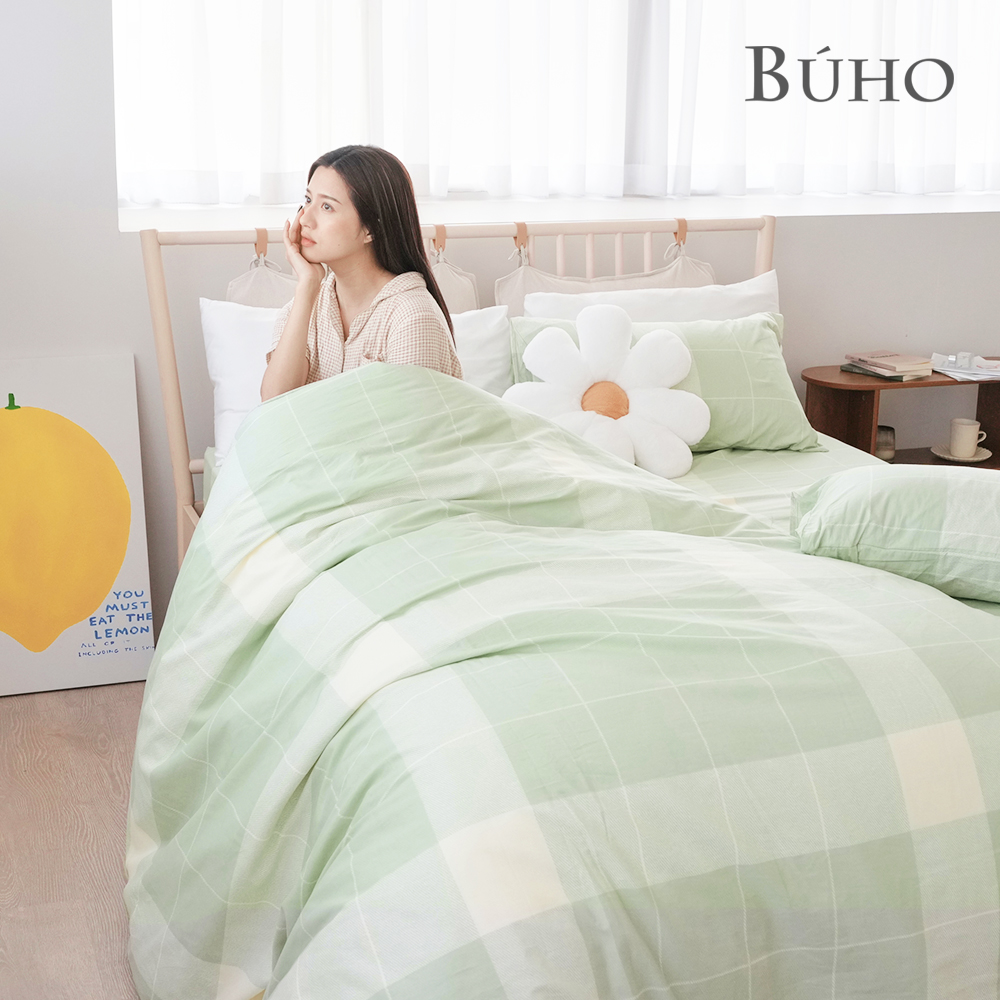 BUHO 天然嚴選純棉雙人四件式兩用被床包組-(多款任選), , large