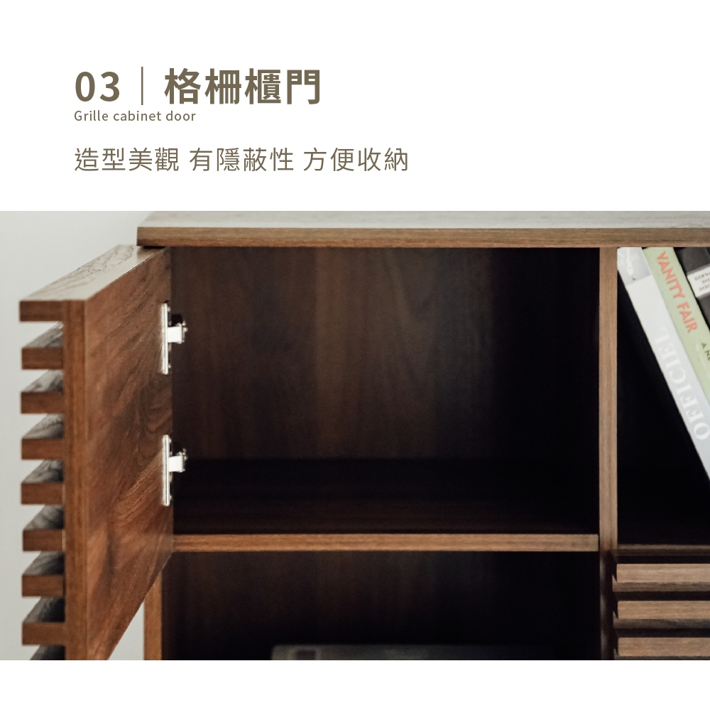 書櫃 收納櫃 置物櫃 餐櫃 櫥櫃 DR257, 胡桃色(塑合板), large