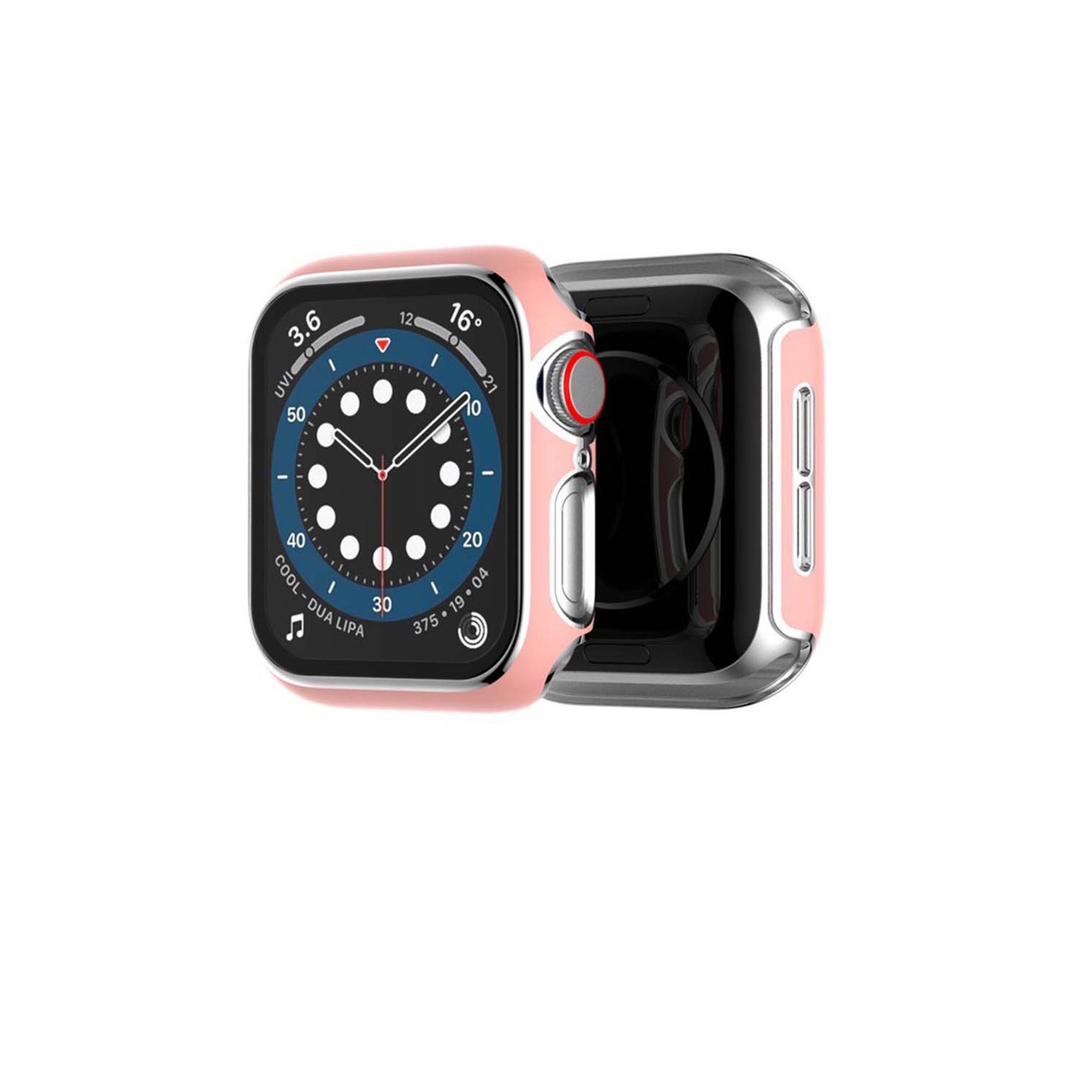 【山水之寶】Apple Watch 4/5/6/SE1/SE2/SE3 44mm保護殼 玻璃膜+保護框 雙色電鍍手錶防撞殼, , large