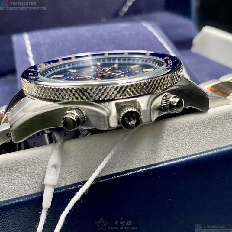 [星晴錶業]MASERATI手錶,44mm,R8873640012寶藍色錶面寶藍錶殼金銀相間精鋼錶帶款, , large