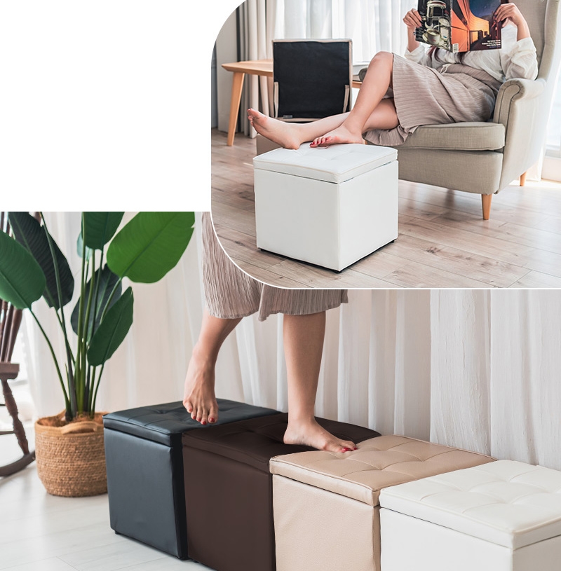 【Y HOUSE】Square Storage Stool Sofa Chair Storage Chair Dual-Purpose Chair Stool - Brown, , large