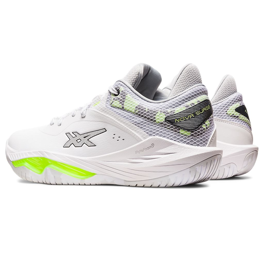 ASICS NOVA SURGE LOW 男籃球鞋 緩衝 彈跳型 耐磨 避震緩衝 1061A043 23SSO【樂買網】, 100 白綠,26.5cm, large