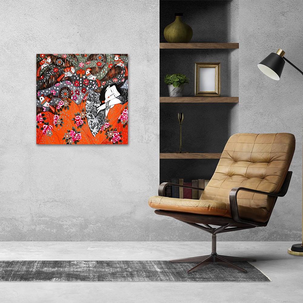 【御畫房】民俗系列一 國家一級畫師手繪油畫80&times;80cm(VF-182), , large