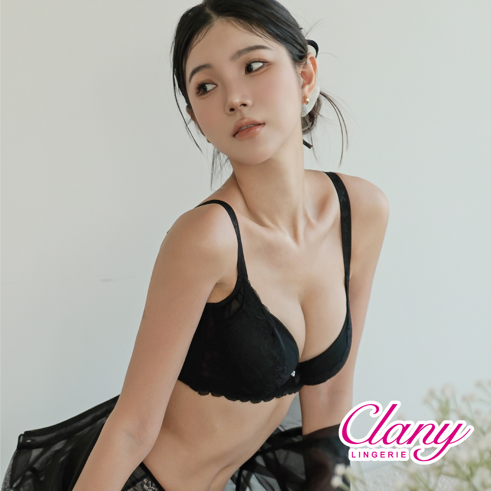 【Clany可蘭霓】夢幻花語 抗菌石墨烯集中包覆軟鋼圈 BCD 內衣 神秘黑 8059-63, , large