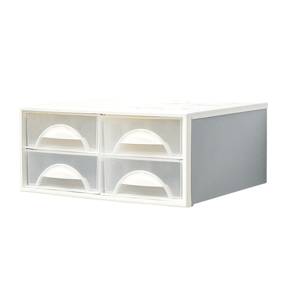 [Y HOUSE] Freely stackable four-grid drawer storage box storage cabinet plastic storage box, , large