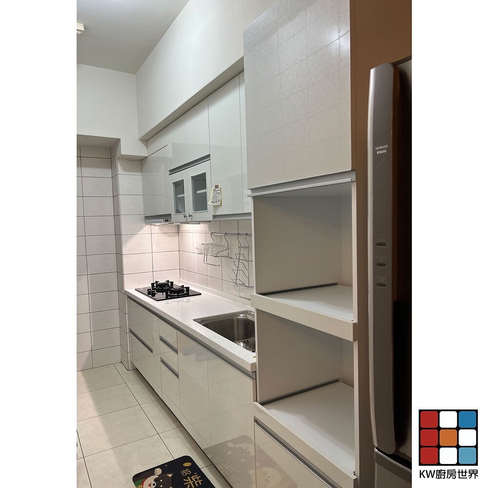 【KW廚房世界】系統廚具 廚房設計 客製化 廚櫃 流理台 工廠直營 一字型 240公分 人造石檯面 櫻花 排油煙機 瓦斯爐, , large