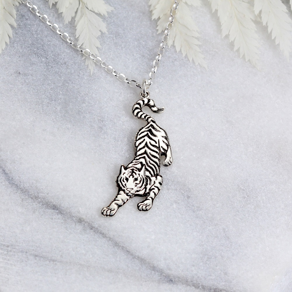 【Angel & Me】Tiger s925 sterling silver necklace Valentine's Day birthday gift, , large