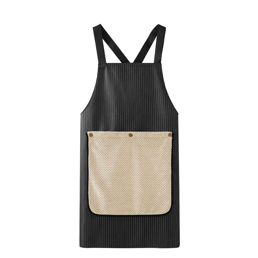 [High-Quality Living] Japanese Style No-Strap Replaceable Hand-Drying Double-Pocket Apron | Japanese Style Apron | Hand-Drying Apron | Velcro Apron | Removable and Washable Apron | Kitchen Apron | Household Apron | Cooking Apron, , large