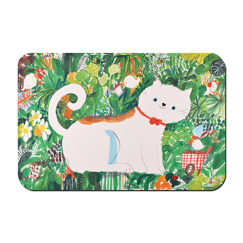 【怪獸】新銳設計師 10秒頂吸 軟式珪藻土吸水地墊  吳欣芷(60x40cm) -小貓花園, , large