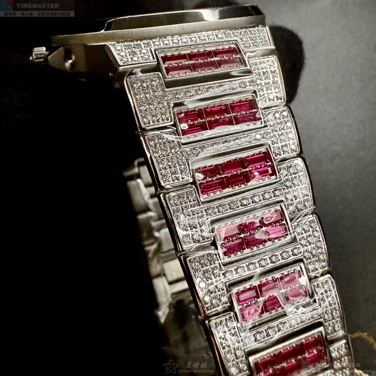 [星晴錶業]GEYA手錶,42mm,G78152GRR紅色錶面銀錶殼銀色精鋼錶帶款, , large