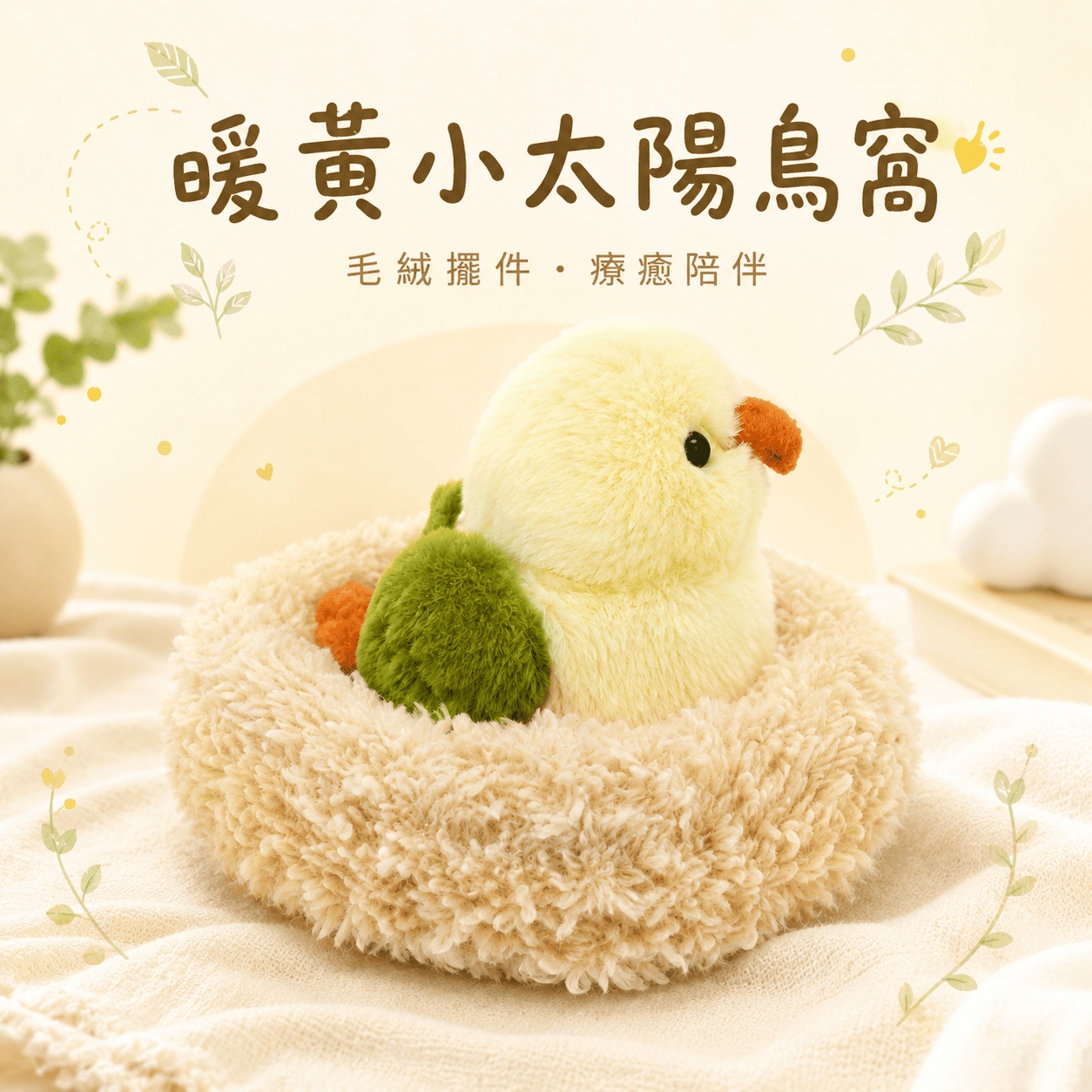 【際洋文化】象皮兔 暖黃小太陽鳥窩, , large