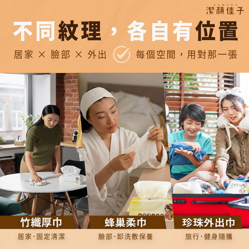【潔顏佳子】潔淨輕生活｜棉柔巾買就送-家用補貨＋旅行贈品 一次到位, , large