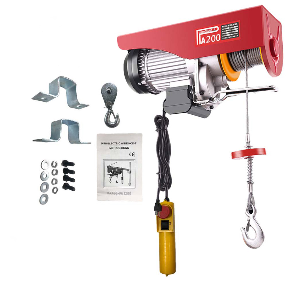 110V Electric Mini Crane Mobile Winch PA300-12M, , large