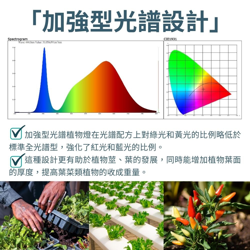 【君沛】4呎 50W 防水加強型植物燈 三防燈 LED生長燈 抑制徒長 鹿角蕨 龍舌蘭 大型植物架 大面積補光, , large