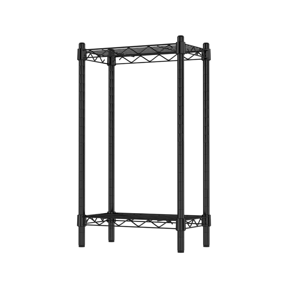 【可超取 | 現貨】鐵架 層架 35X20X60H 黑色二層架 收納架 展示架 鐵力士架 波浪架 架子 桌上置物架 層架, , large