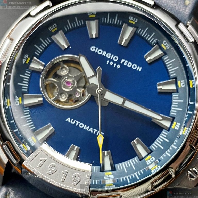 [星晴錶業]GiorgioFedon1919手錶,46mm,GF00049寶藍色錶面銀錶殼寶藍真皮皮革錶帶款, , large
