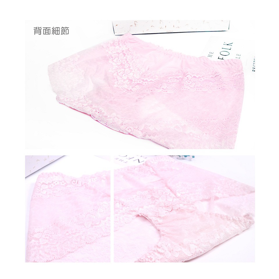 【K's凱恩絲】粉嫩透花蕾絲包臀專利有氧蠶絲內褲(6件組), , large