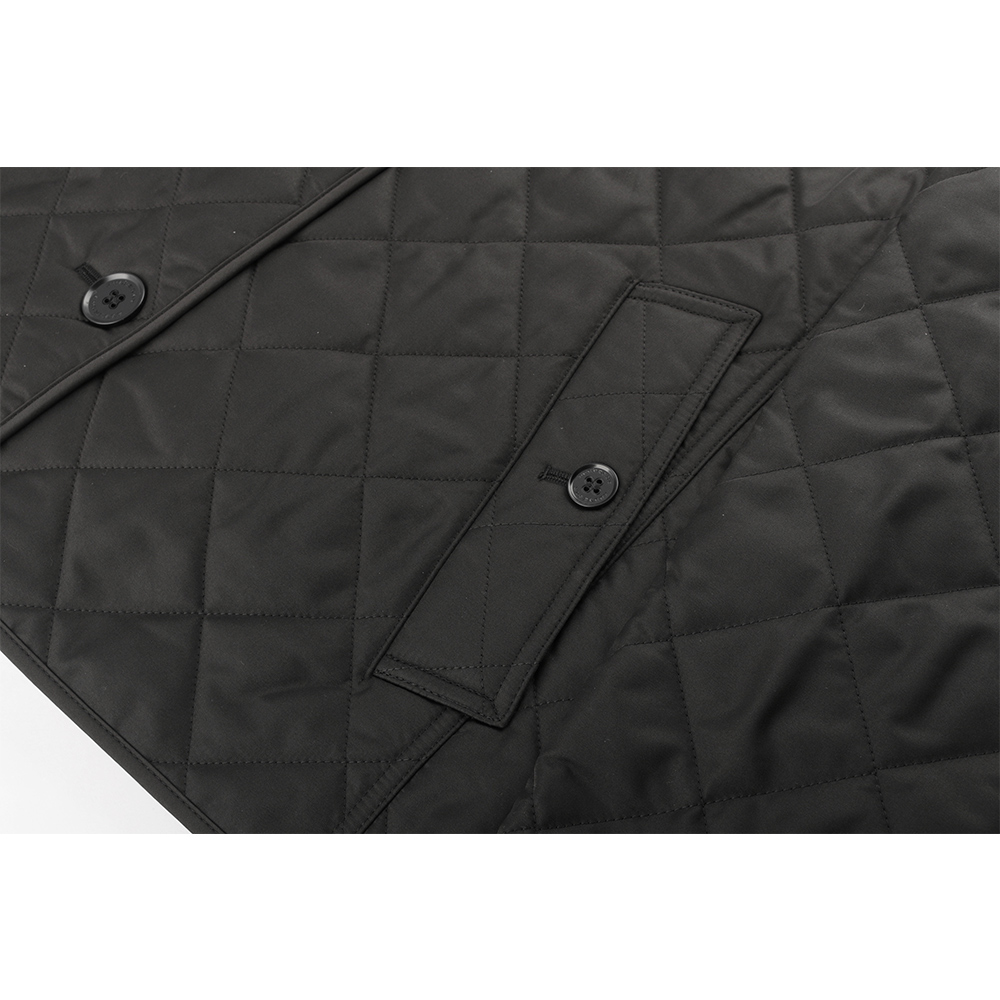 BURBERRY S號菱格紋棉質輕型外套/黑色, , large
