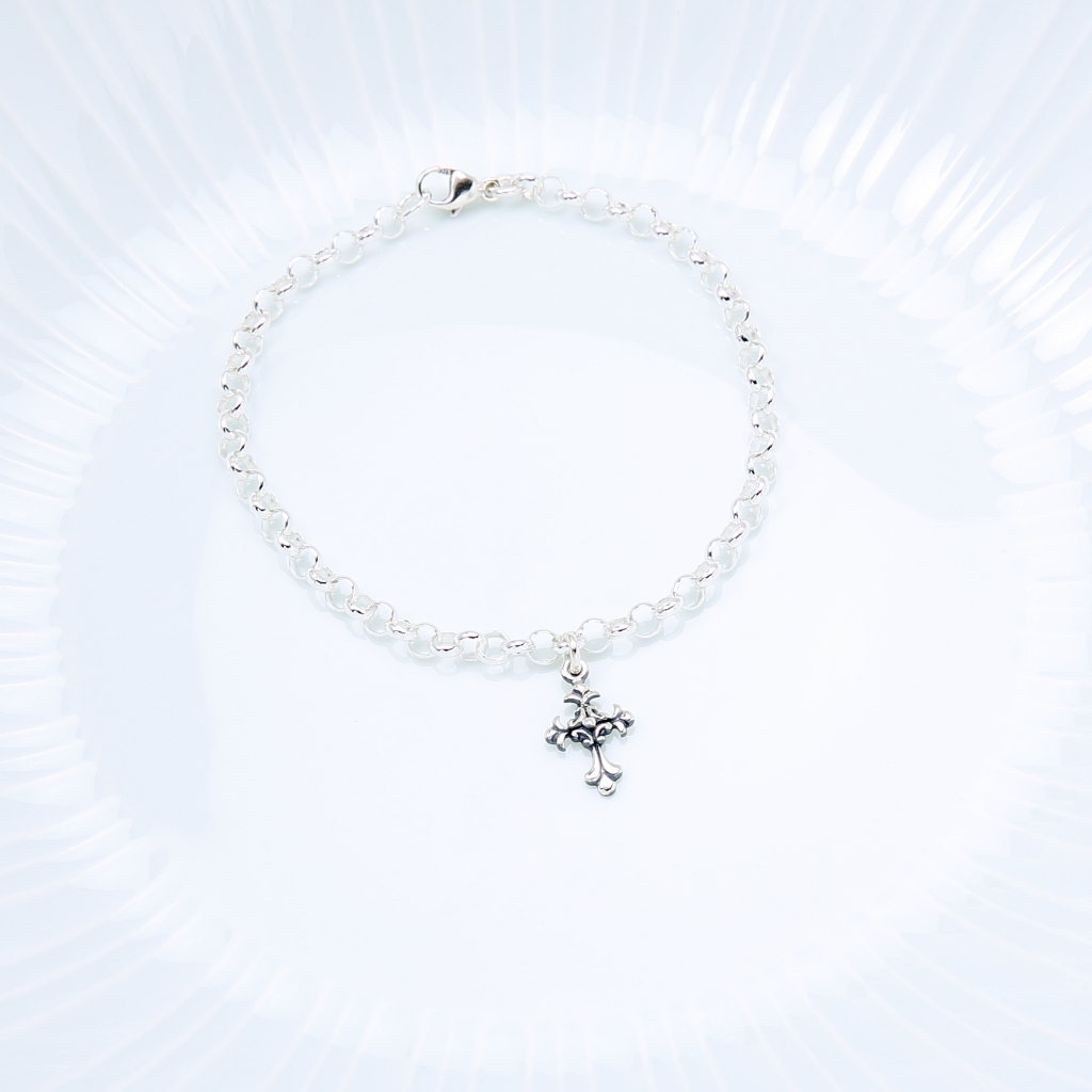 【Angel & Me】Iris Gothic Cross s925 sterling silver bracelet Valentine's Day gift, , large