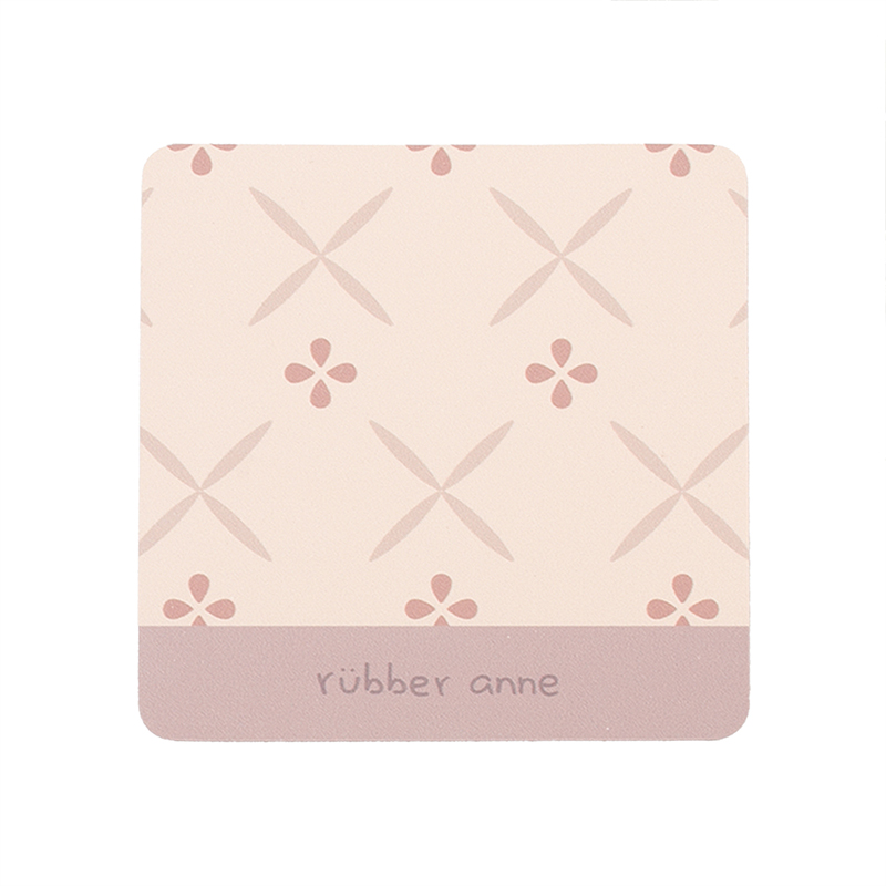 【Monster】 Soft Diatomaceous Earth Absorbent Coaster &ndash; Floral Tile Series (10x10cm) &ndash; Pink & Brown Tile Memories, , large
