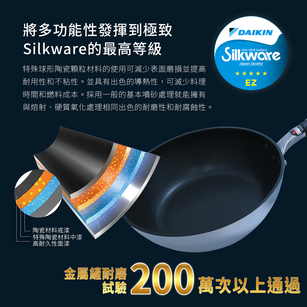 【hokua】Japan-made SenLenFan light Non-stick wok 30cm with glass lid / metal spatula applicable, , large
