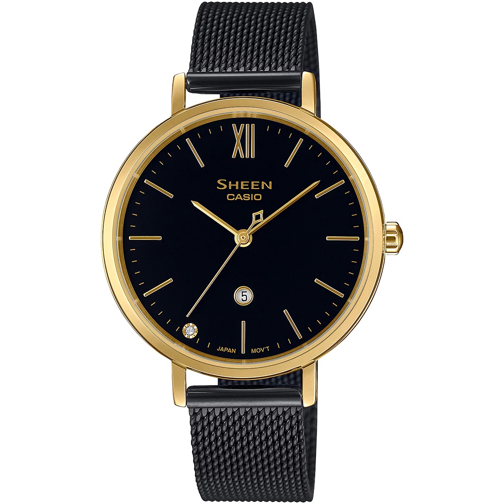CASIO 卡西歐 SHEEN 優雅米蘭帶石英女錶 SHE-4539BGM-1A, , large