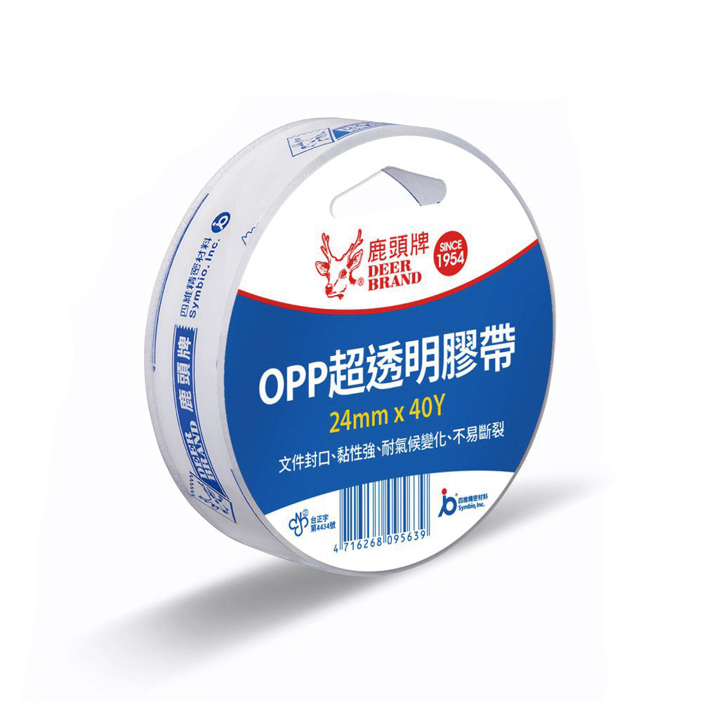【四維】鹿頭牌 OPP超透明膠帶 24mm X 40Y 12捲/盒 PPS7, , large