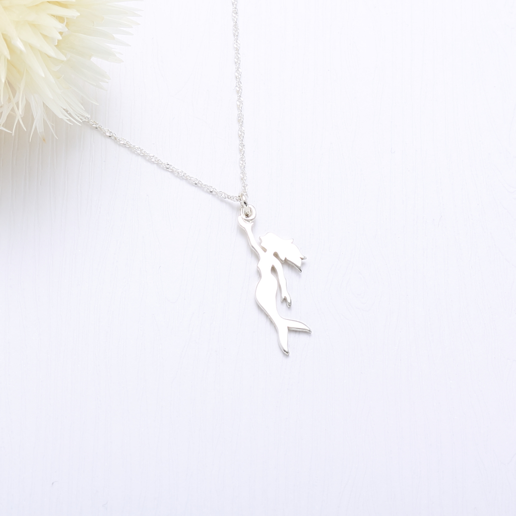 【Angel & Me】Lucky Mermaid tail s925 sterling silver necklace Valentine Day gift, , large