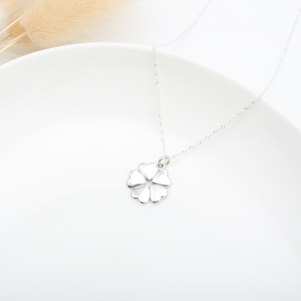 【Angel & Me】Love Clover Flower s925 sterling silver necklace Birthday gift, , large
