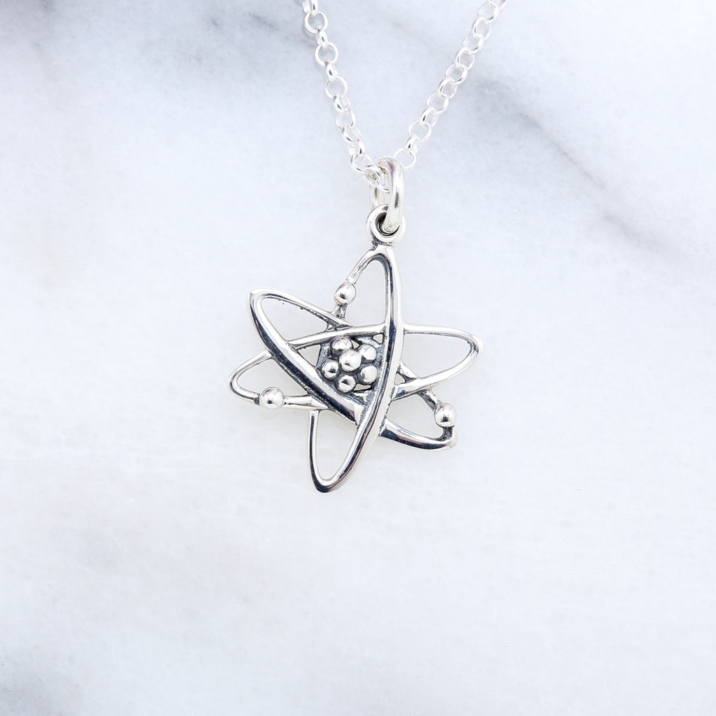 【Angel & Me】Science Atom s925 sterling silver necklace Birthday gift, , large