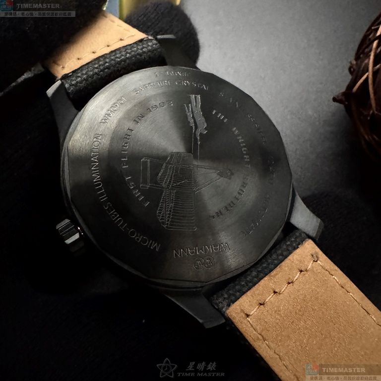 [星晴錶業]WAKMANN手錶,44mm,WA00039黑色錶面黑錶殼深黑色複合材質錶帶款, , large